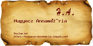 Hugyecz Annamária névjegykártya